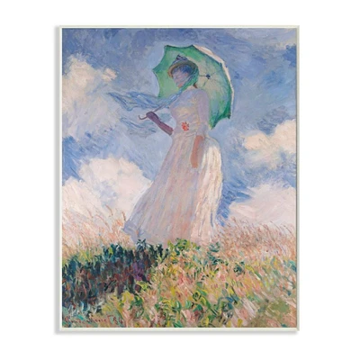 Stupell Industries Woman with Parasol Monet Wooden Wall Plaque