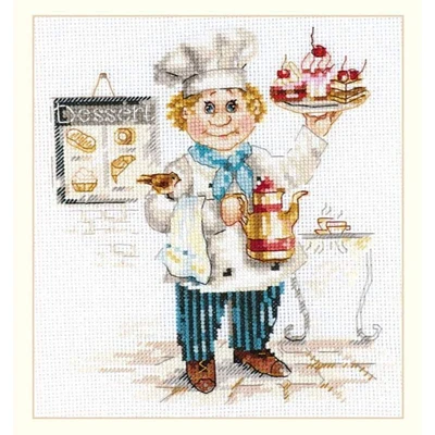 Alisa Pastry Chef Cross Stitch Kit