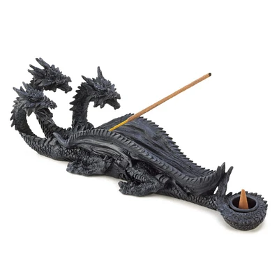 Triple-Head Dragon Incense Burner 11" x 3" x 3.5"