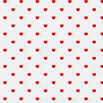 Fabric Editions White Hearts Cotton Fabric