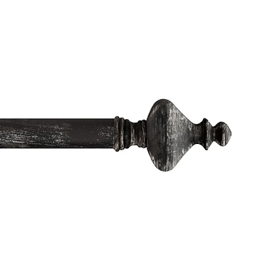 Hastings Home Black Extendable Curtain Rod with Finials