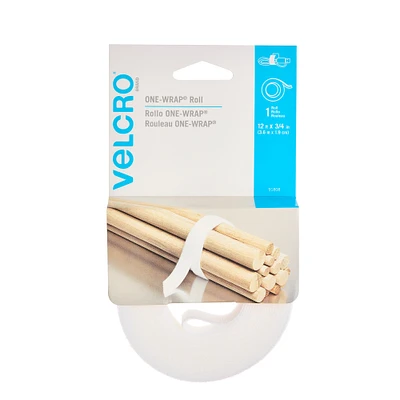 VELCRO® Brand ONE-WRAP® White Roll, 12ft.