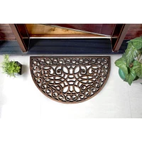 RugSmith Moulded Trellis Half-Round Rubber Doormat, 18" x 30"