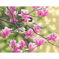  Dimensions® PaintWorks™ Chickadees & Magnolias Paint-by-Number Kit