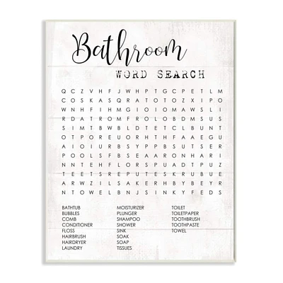 Stupell Industries Bathroom Word Search Fun Family Word Design Wall Plaque