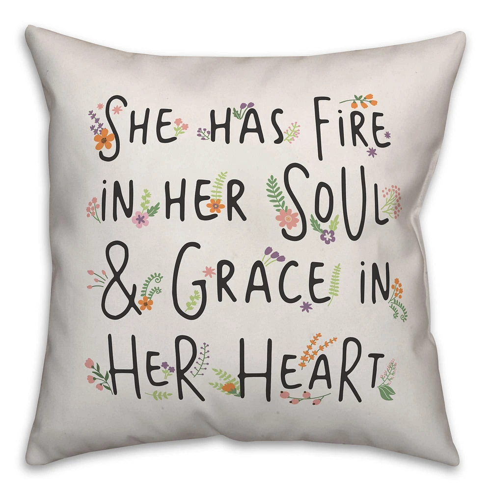 Fire in Her Soul & Grace in Her Heart Throw Pillow