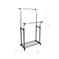 Organize It All Double Adjustable Garment Rack