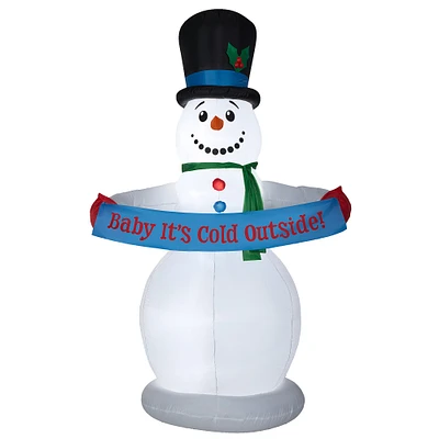 8ft. Airblown® Inflatable Christmas Snowman with Sign 