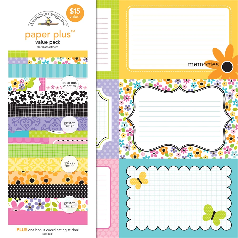 Doodlebug Design Inc.™ Floral 12" x 12" Paper Plus Value Pack, 8 Sheets