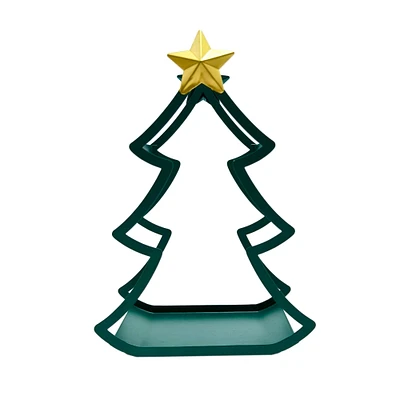 9" Green Metal Christmas Tree Tray by Ashland®