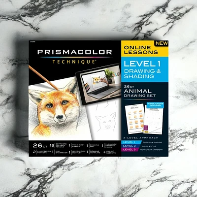 Prismacolor® Technique™ Level 1 Drawing & Shading 26-Piece Animal Drawing Set