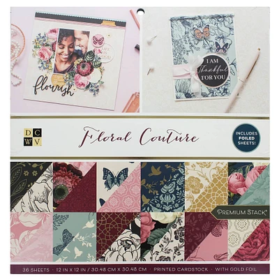 Dcwv® Floral Couture 12" x 12" Cardstock Paper, 36 Sheets