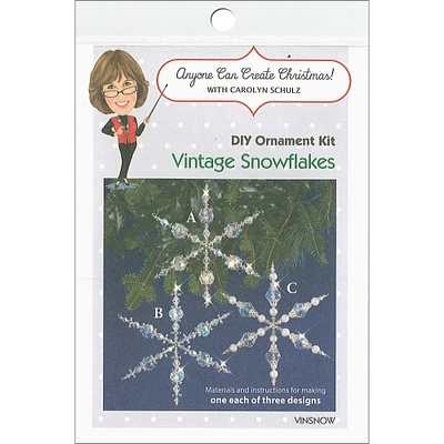 Solid Oak Vintage Snowflakes DIY Beaded Ornament Kit