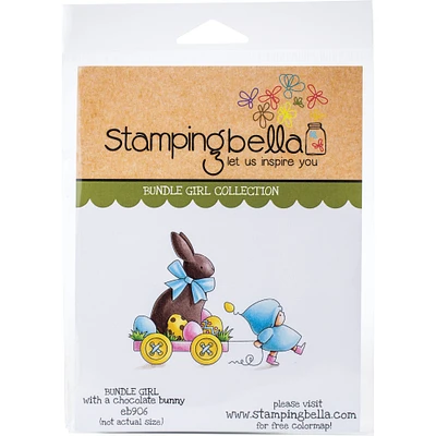 Stamping Bella Bundle Girl With A Chocolate Bunny Cling Stamps