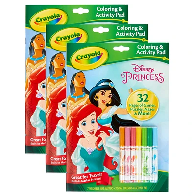4 Packs: 3 ct. (12 total) Crayola® Disney Princess Coloring & Activity Pad with Markers
