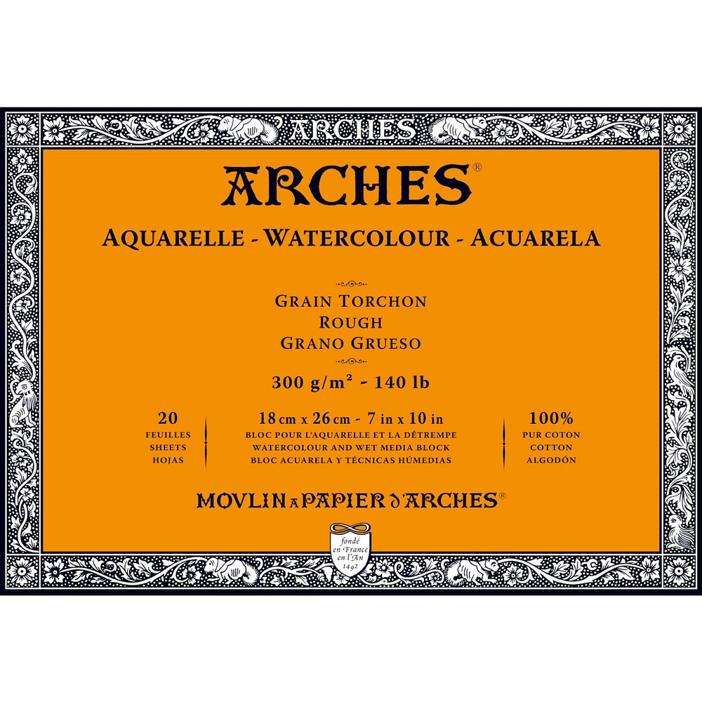 12 Pack: Arches® Rough Watercolor Block, 7" x 10"