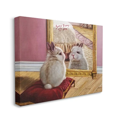 Stupell Industries Some Bunny Loves You Adorable Rabbit in Mirror Canvas Wall Art