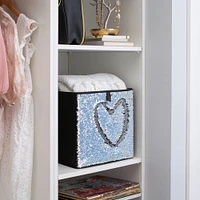 Organize It All Silver Reversible Sequin Storage Cube