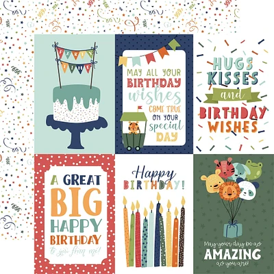 Echo Park™ Paper Co. A Birthday Wish Boy 12" x 12" 4"x6" Journaling Cards Double-Sided Cardstock, 25 Sheets