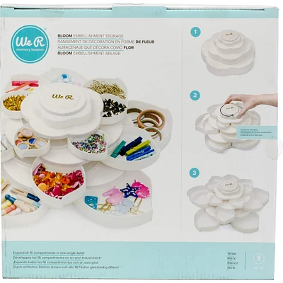 We R Memory Keepers® White Bloom Embellishment Storage