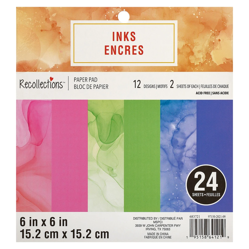 Inks Paper Pad by Recollections™, 6" x 6"