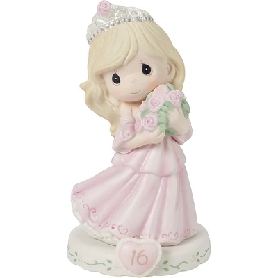 Precious Moments Growing In Grace Blonde Girl Age 16 Bisque Porcelain Figurine