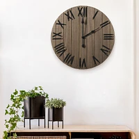 Elegant Designs Handsome 21" Farmhouse Wood Wall Clock