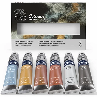 6 Packs: 6 ct. (36 total) Winsor & Newton™ Cotman Watercolour™ Metallic Paints