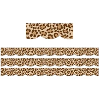 Schoolgirl Style Simply Safari Leopard Scalloped Border, 117ft.