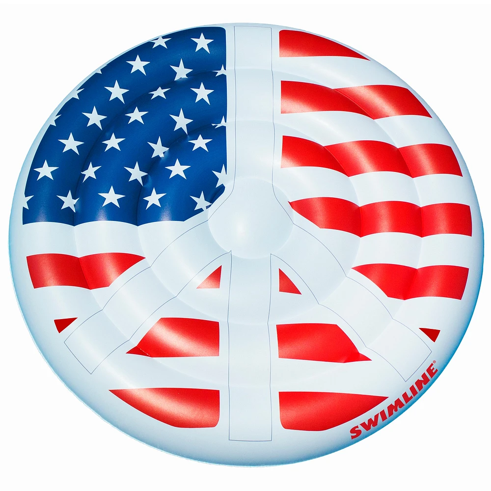 Swimline 5ft. Stars & Stripes Peace Sign Swimming Pool Float