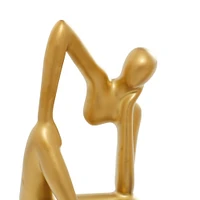 13" Gold Porcelain Abstract Sculpture Set