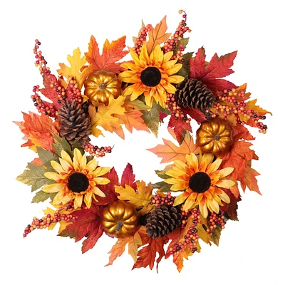 Haute Decor 24" Sunflower Wreath