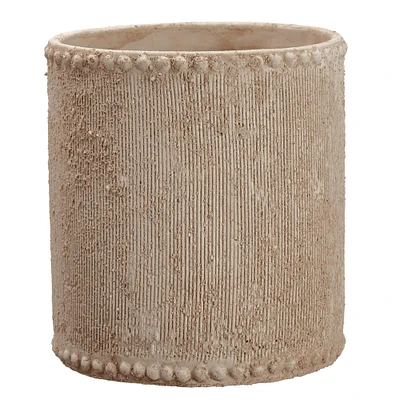 6 Pack: 8" Beige Textured Cement Container