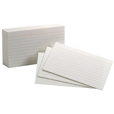Oxford® White 3" x 5" Commercial Ruled Index Cards, 10 packs of 100