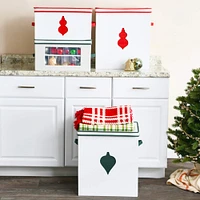 Household Essentials & White Ornament Storage Box