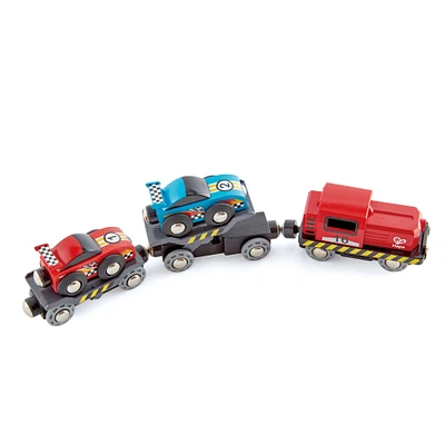 Hape Race Car Transporter Loading & Towing Playset