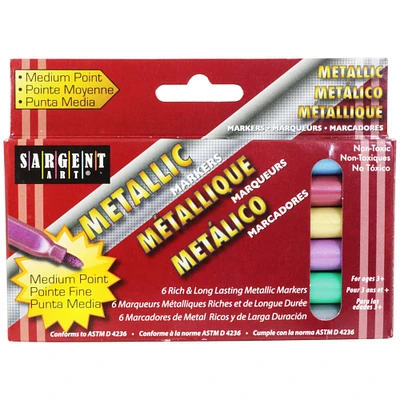 4 Packs: 12 Packs 6 ct. (288 total) Sargent Art® Metallic Markers