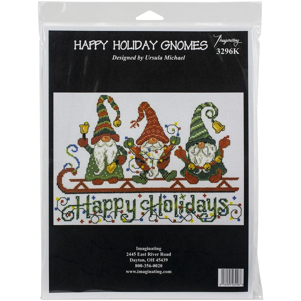 Imaginating Happy Holiday Gnomes Counted Cross Stitch Kit