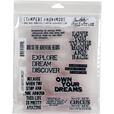 Stampers Anonymous Tim Holtz® Life Quotes Cling Stamps