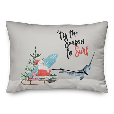 'Tis the Season to Surf Throw Pillow