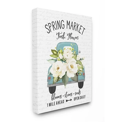 Stupell Industries Spring Market Truck With Countryside Flowers Canvas Art