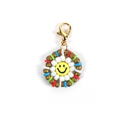 Seed Bead Smiley Flower Charm by Bead Landing™