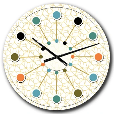 Designart Abstract Geometrical Mid-Century Modern Wall Clock