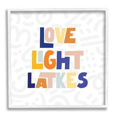 Stupell Industries Love Light Latkes Casual Hanukkah Framed Giclee Art