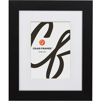 Craig Frames Bauhaus Mystic Satin Black Picture Frame with Mat