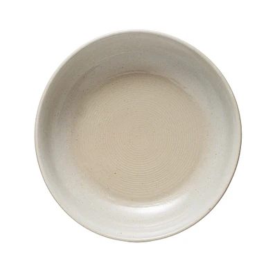 Neutral Beige Reactive Glaze Stoneware Serving Bowl Set