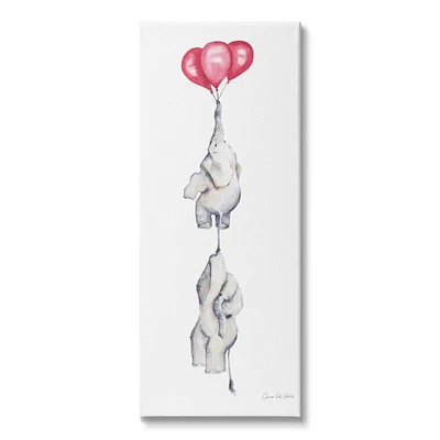 Stupell Industries Kids' Baby Elephants Flying with Floating Red Balloons Canvas Wall Art