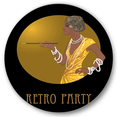 Designart - Retro Fashion Glamour African American Woman