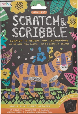 OOLY Jungle Fun Mini Scratch & Scribble Art Kit