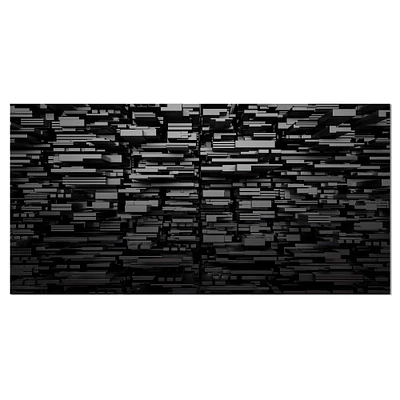 Designart - Black 3D Geometric Background - Abstract Canvas Art Print